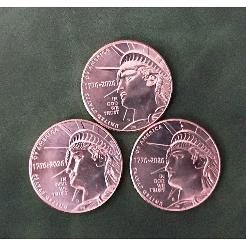 Three America 250 Enduring Liberty Half Dollars Semiquincentennial 1776-2026 BU